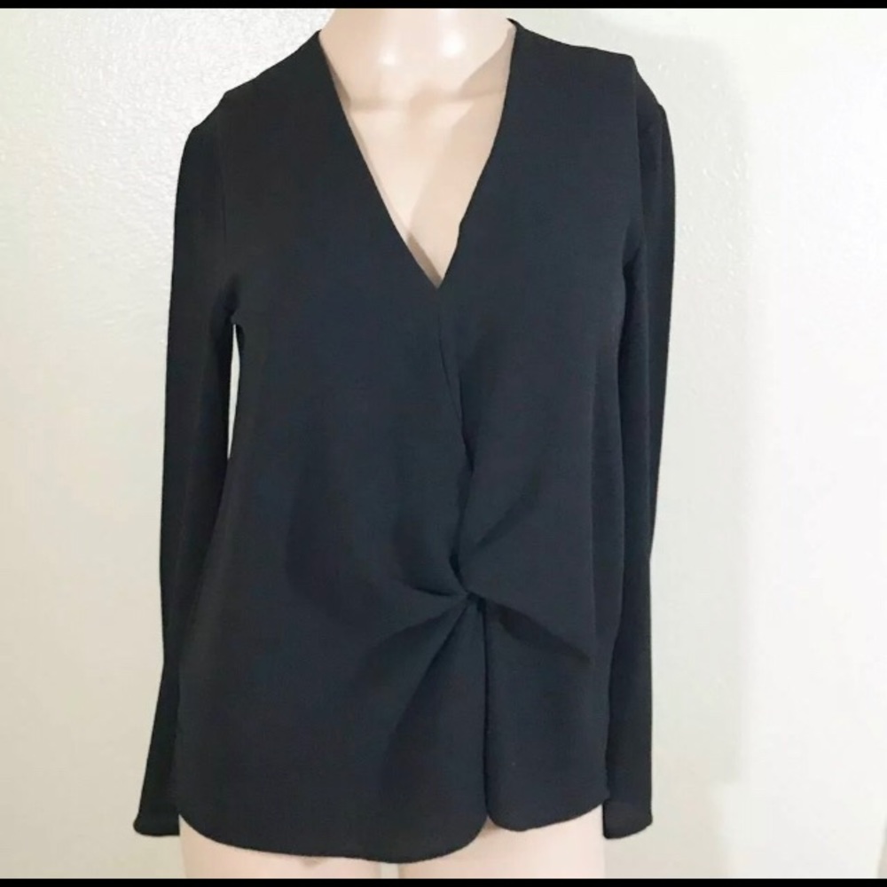 Topshop Black Twist Front Blouse Size 2